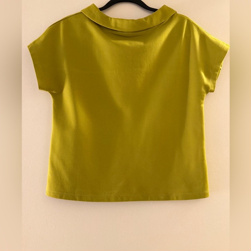 Retro 50s style chartreuse blouse.